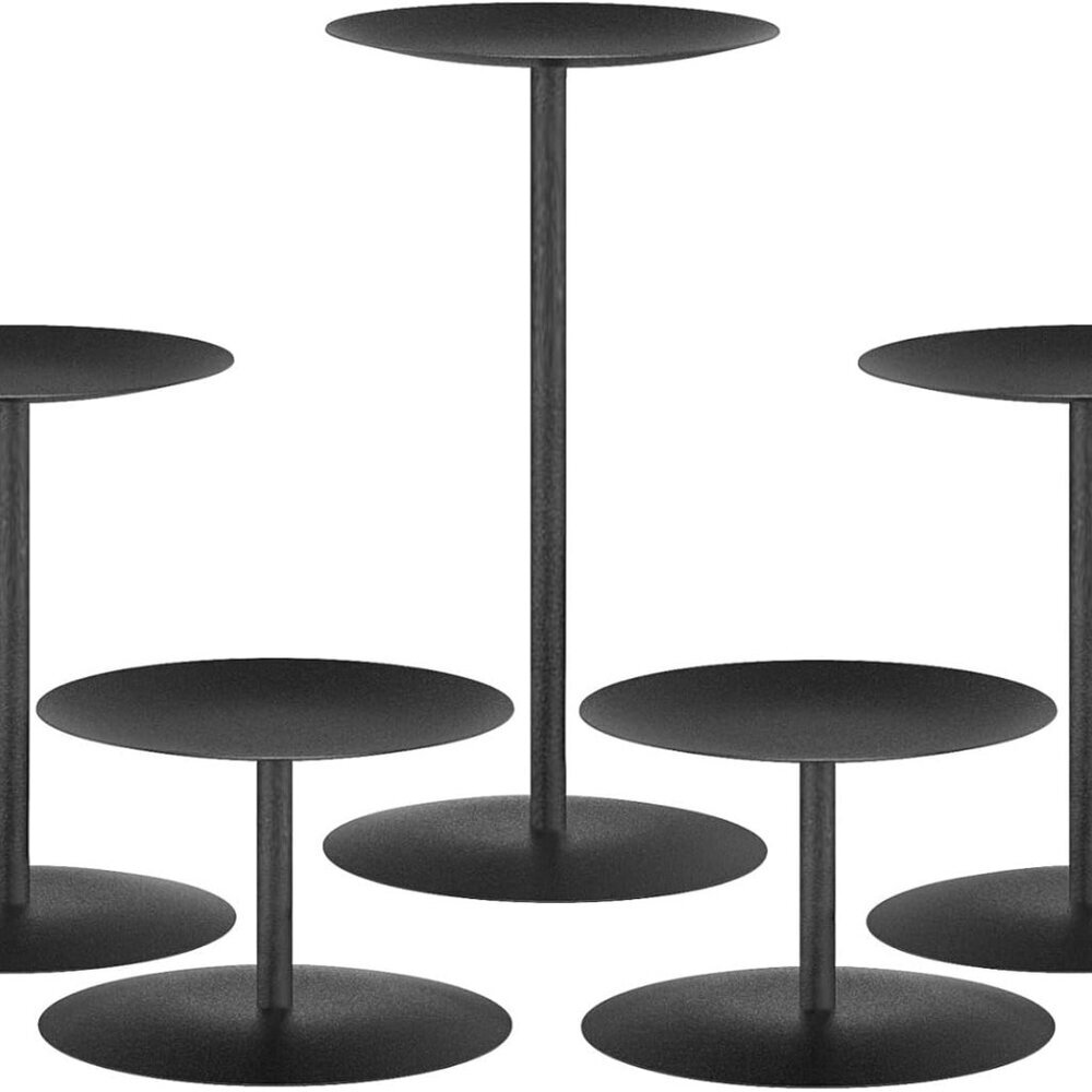 Holloween Metal Candle Holder Black Iron Pillar Candle Holders for Pillar Flames